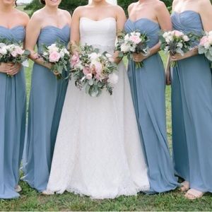 larkspur blue strapless bridesmaid dress, worn once